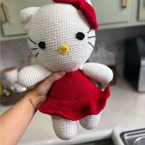 Handmade Hello Kitty Crochet Plush Doll - Kids